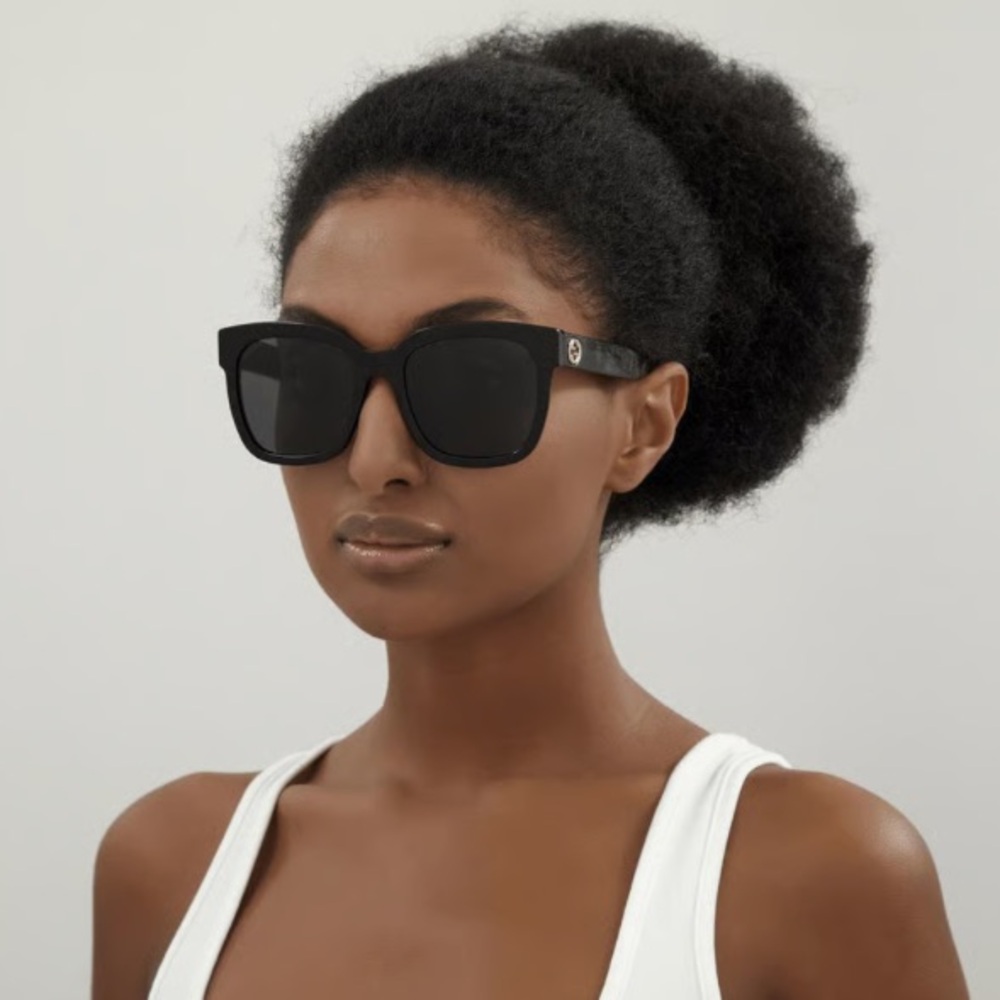Authentic Gucci Black Sunglasses GG0034SAN 001 - Picture 3 of 11